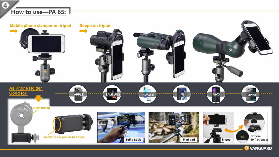 Adaptateur Digiscope Universel Pour Smartphone - Support Télescope 3 Axes Avec Télécommande - Compatible Longue-Vue, Jumelles, Microscopes